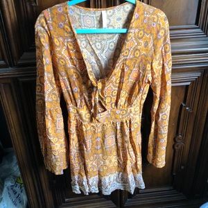 Orange Boho Romper